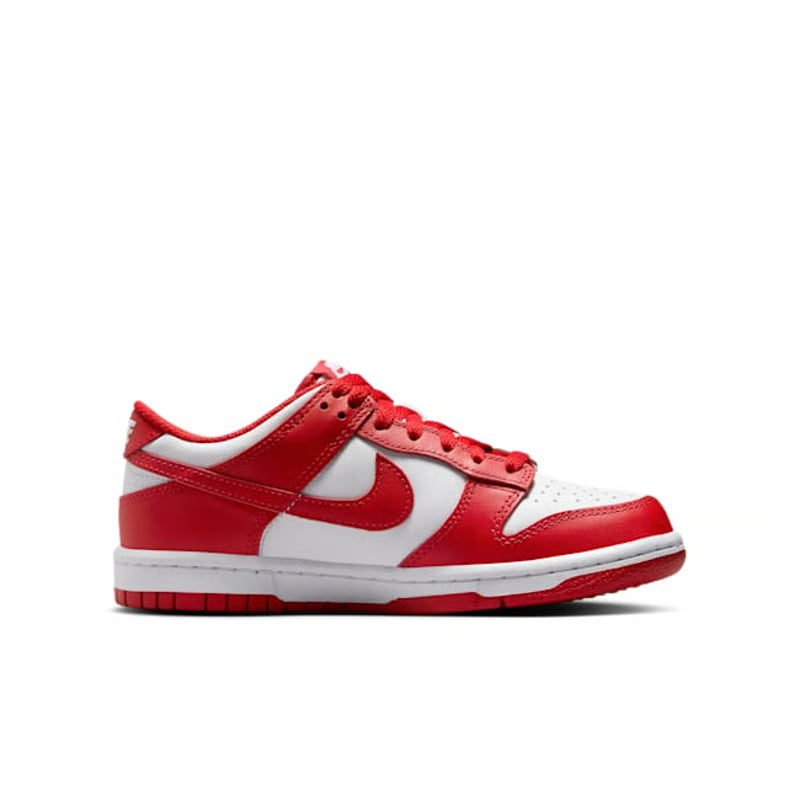 NIKE DUNK LOW "WHITE & UNIVERSITY RED"