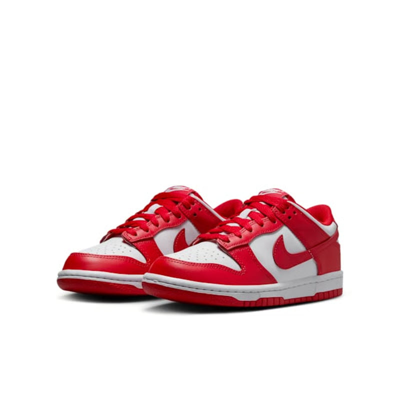 NIKE DUNK LOW "WHITE & UNIVERSITY RED"