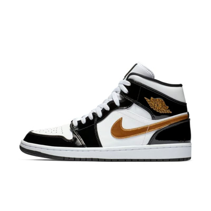 Jordan 1 Mid ‘Patent’ "Black & Metallic Gold"