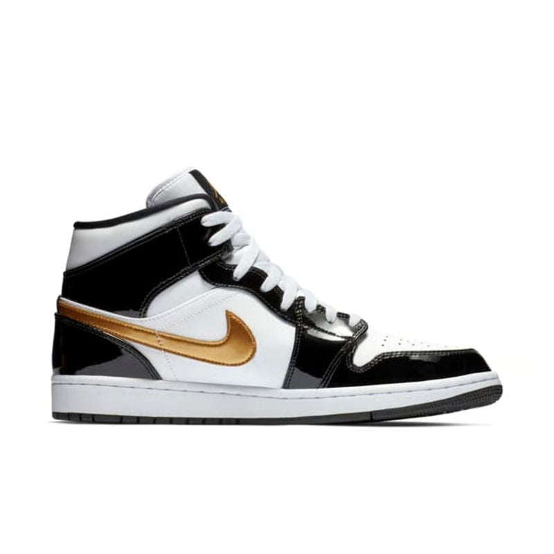 Jordan 1 Mid ‘Patent’ "Black & Metallic Gold"