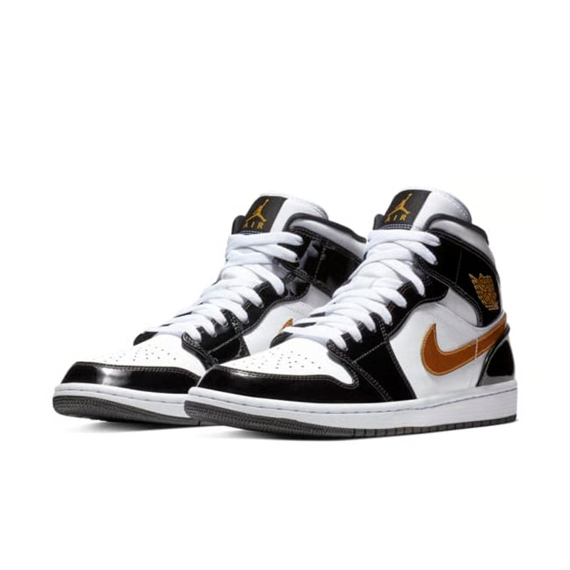 Jordan 1 Mid ‘Patent’ "Black & Metallic Gold"